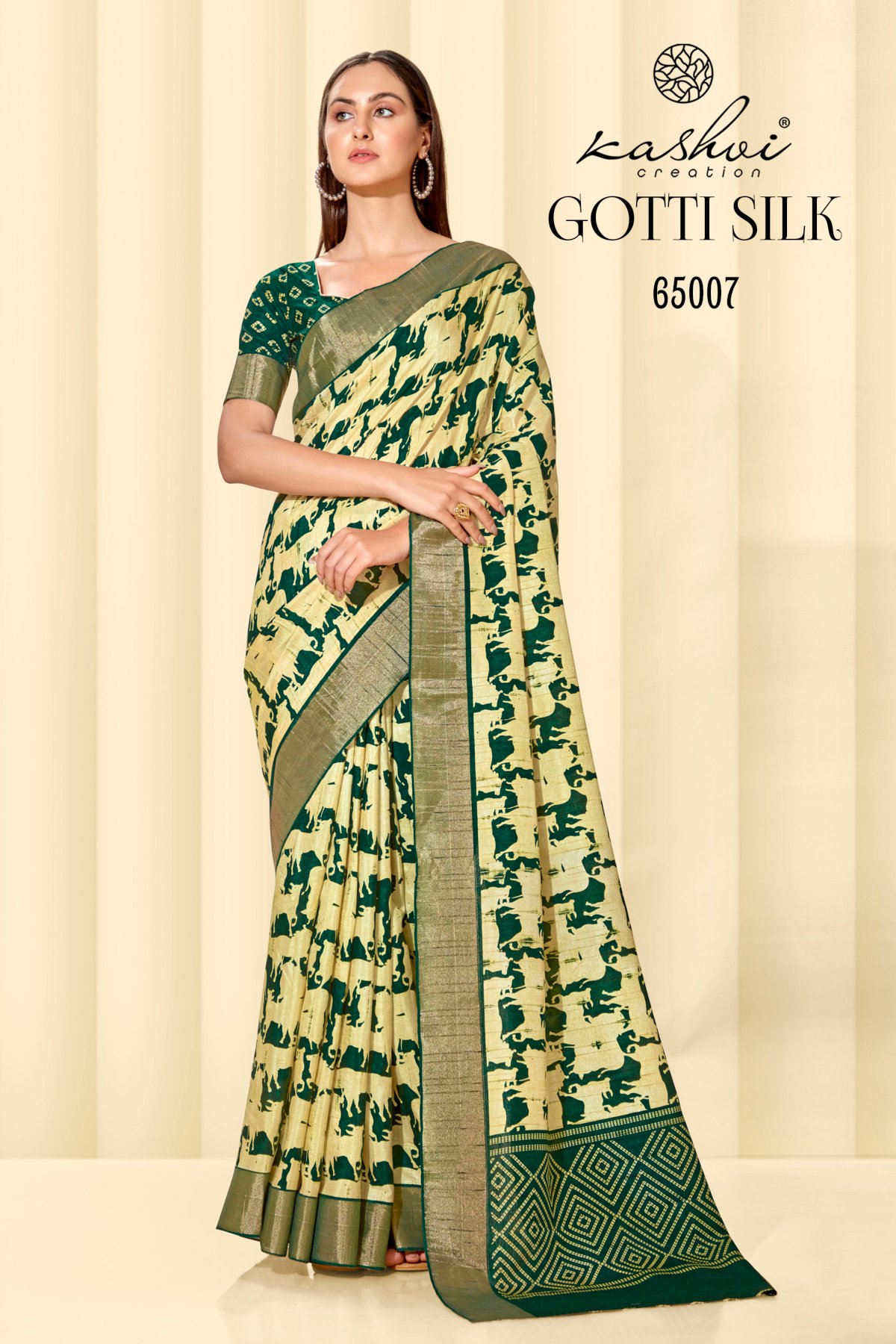 Gotti Silk By Kashvi 65001-65008 Daily Wear Sarees Catalog